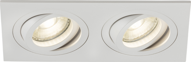Ambar Twin Tilt Square Downlight White - Adjustable Light