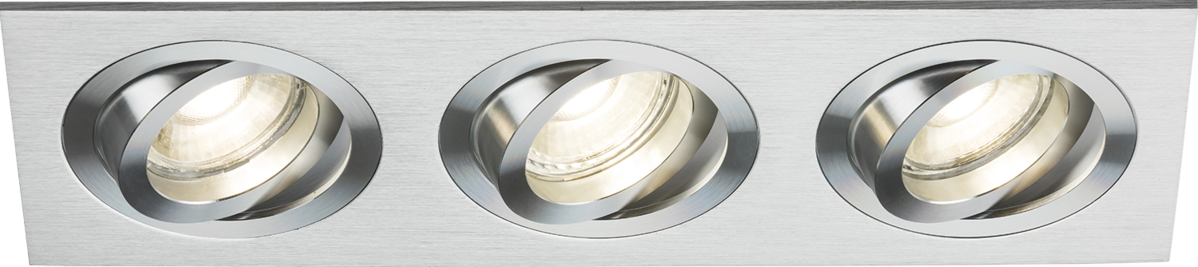 Ambar Tri Tilt Square Downlight Brushed Chrome
