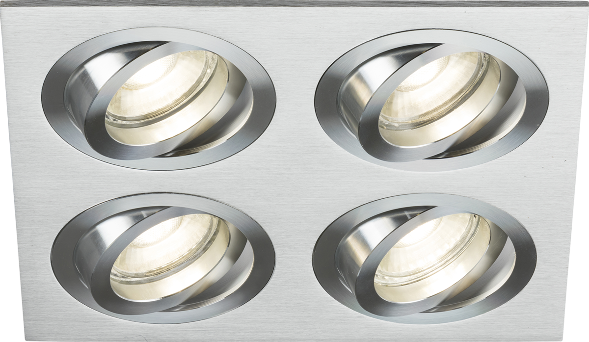 Ambar Quad Tilt Square Downlight in Brushed Chrome