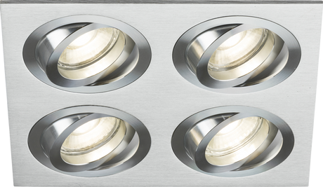 Ambar Quad Tilt Square Downlight in Brushed Chrome