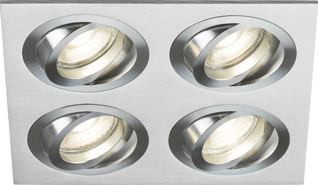 Ambar Quad Tilt Square Downlight in Brushed Chrome