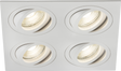 Ambar Quad Tilt Square Downlight White with Adjustable Heads
