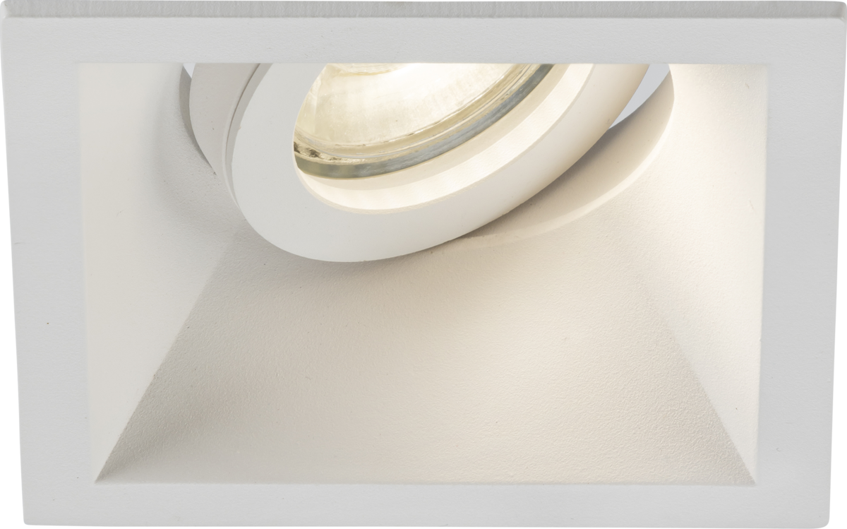 Dipa Single Tilt Square Anti-Glare Downlight White by Knightsbridge