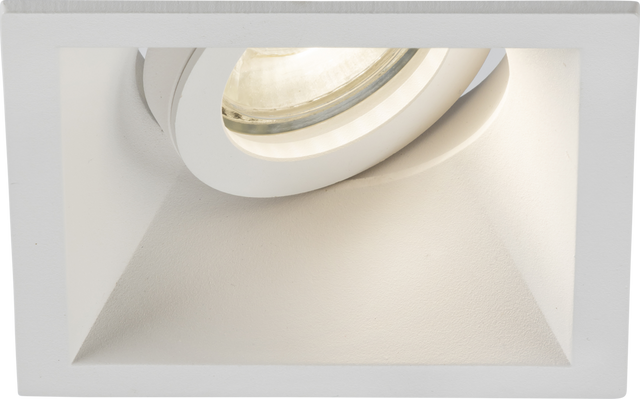 Dipa Single Tilt Square Anti-Glare Downlight White by Knightsbridge