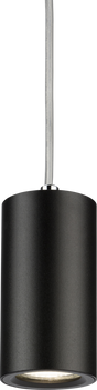 Dasan Single Short Fixed Round Pendant Light in Black Finish