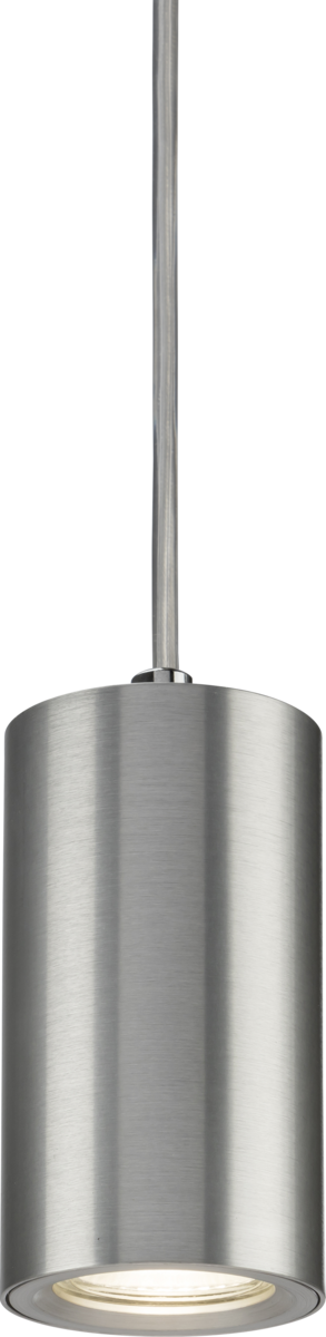 Dasan Single Short Round Pendant Light in Brushed Chrome