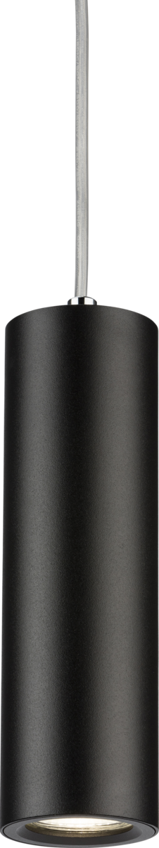 Dasan Single Long Fixed Round Pendant Black - Ideal for Suspended Illumination