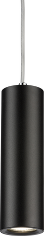 Dasan Single Long Fixed Round Pendant Black - Ideal for Suspended Illumination