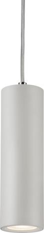 Dasan Single Long Fixed Round Pendant Light - White