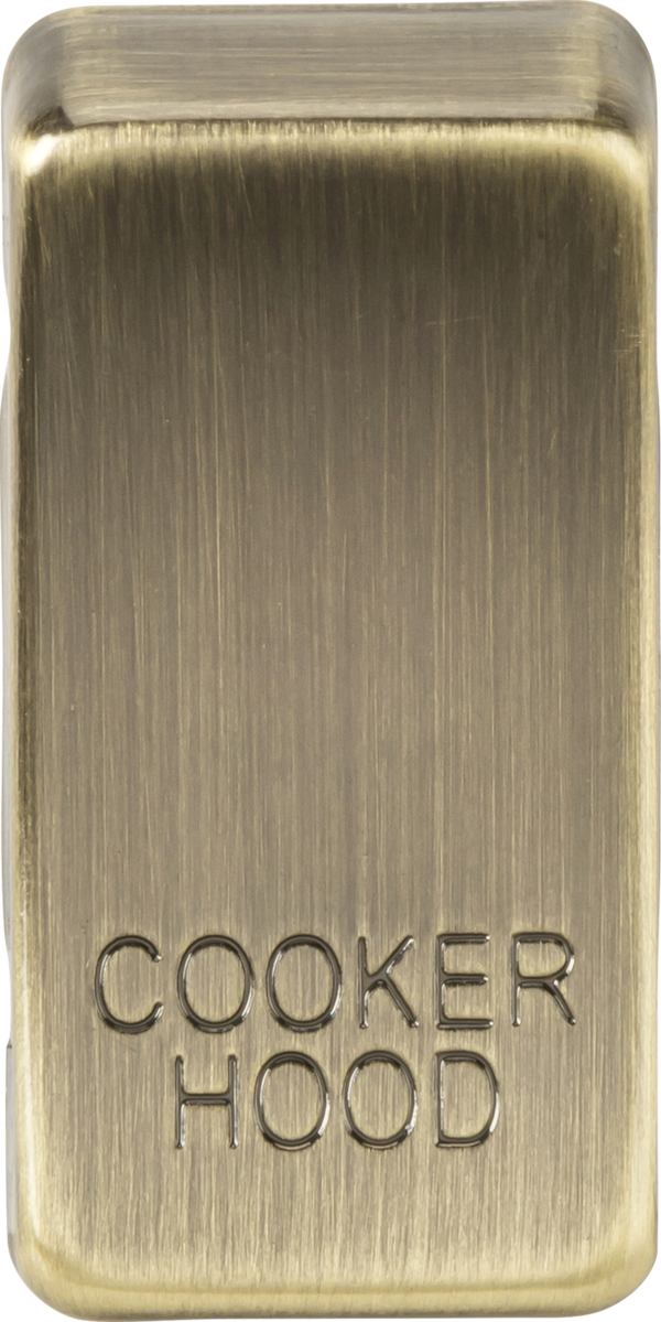 Switch Cover 'Marked Cooker Hood' - Antique Brass