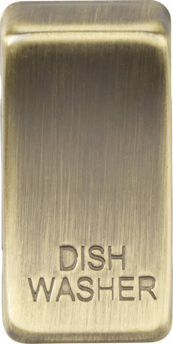 Switch Cover marked DISHWASHER in Antique Brass Finish