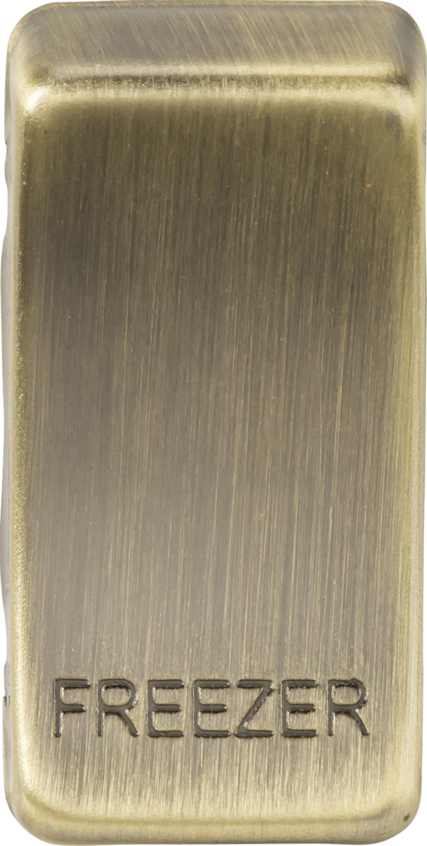Switch Cover Marked 'FREEZER' - Antique Brass