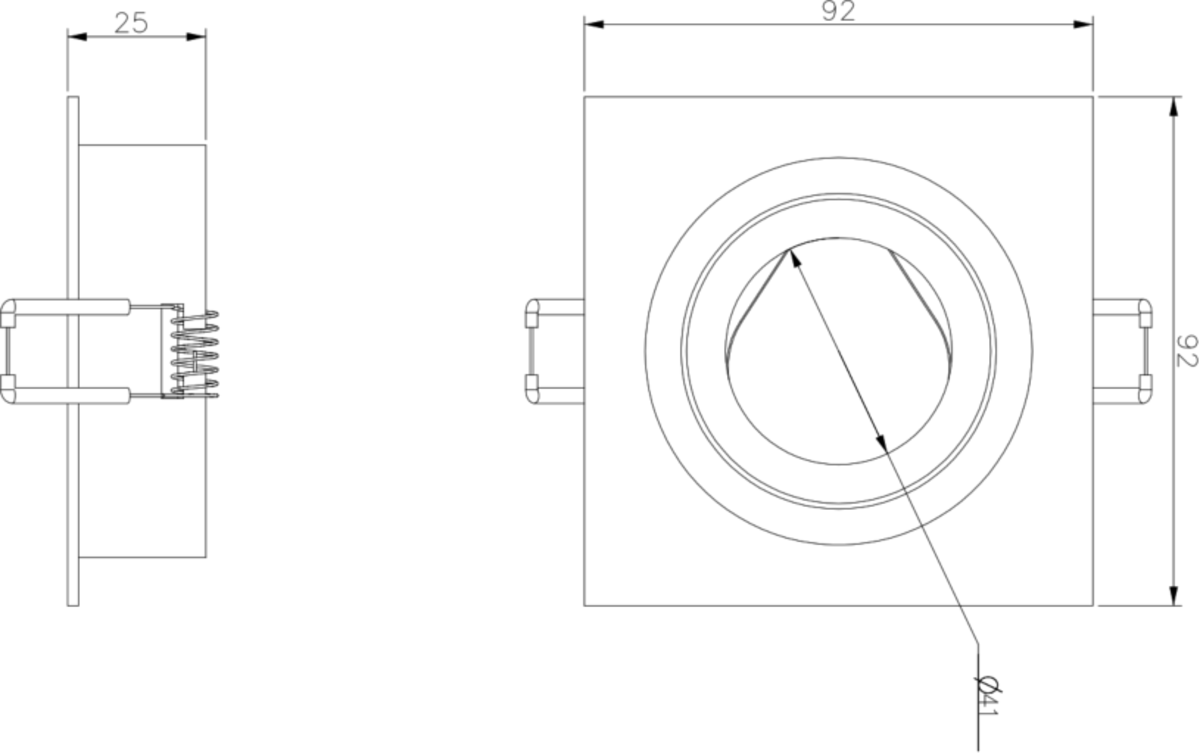 Ambar Square Downlight - Adjustable Tilt Feature