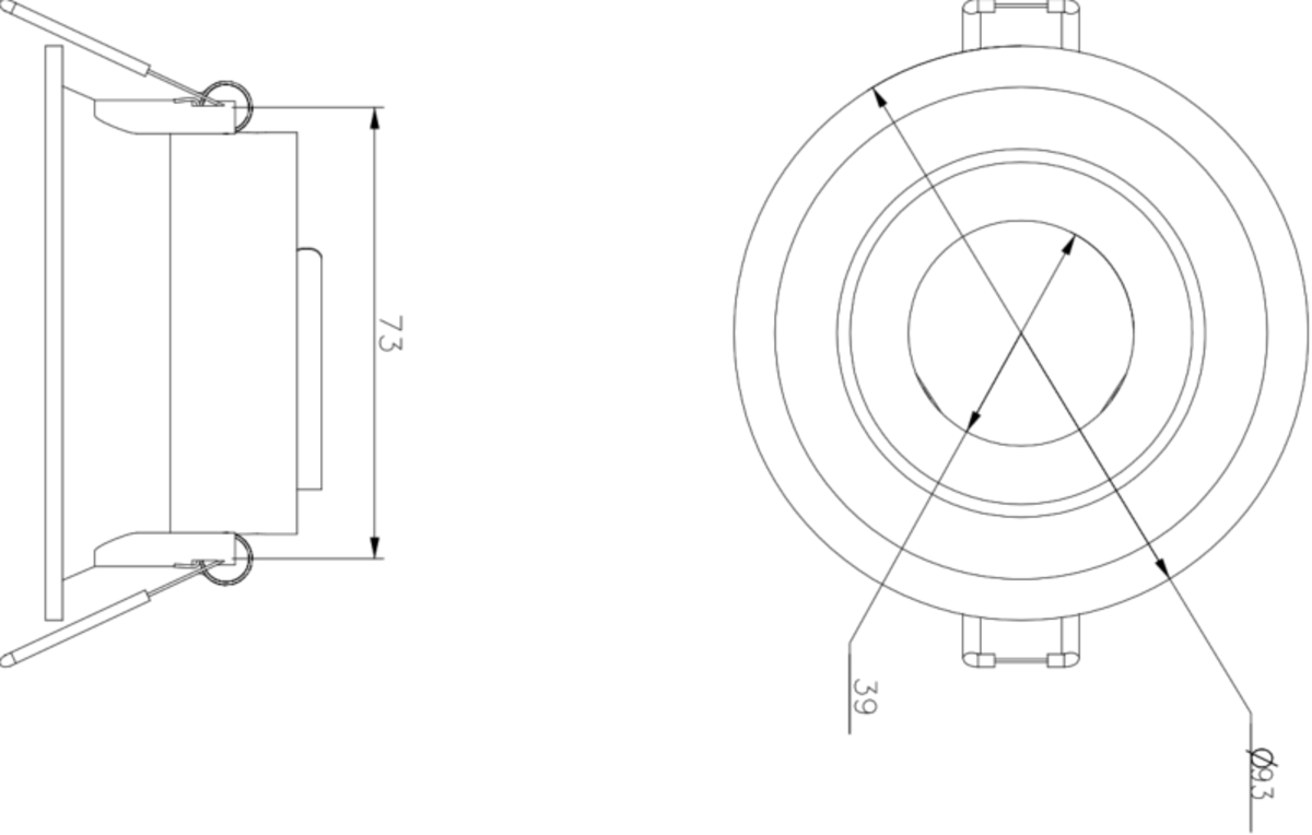Dipa Single Tilt Round Anti-Glare Downlight White - Additional View