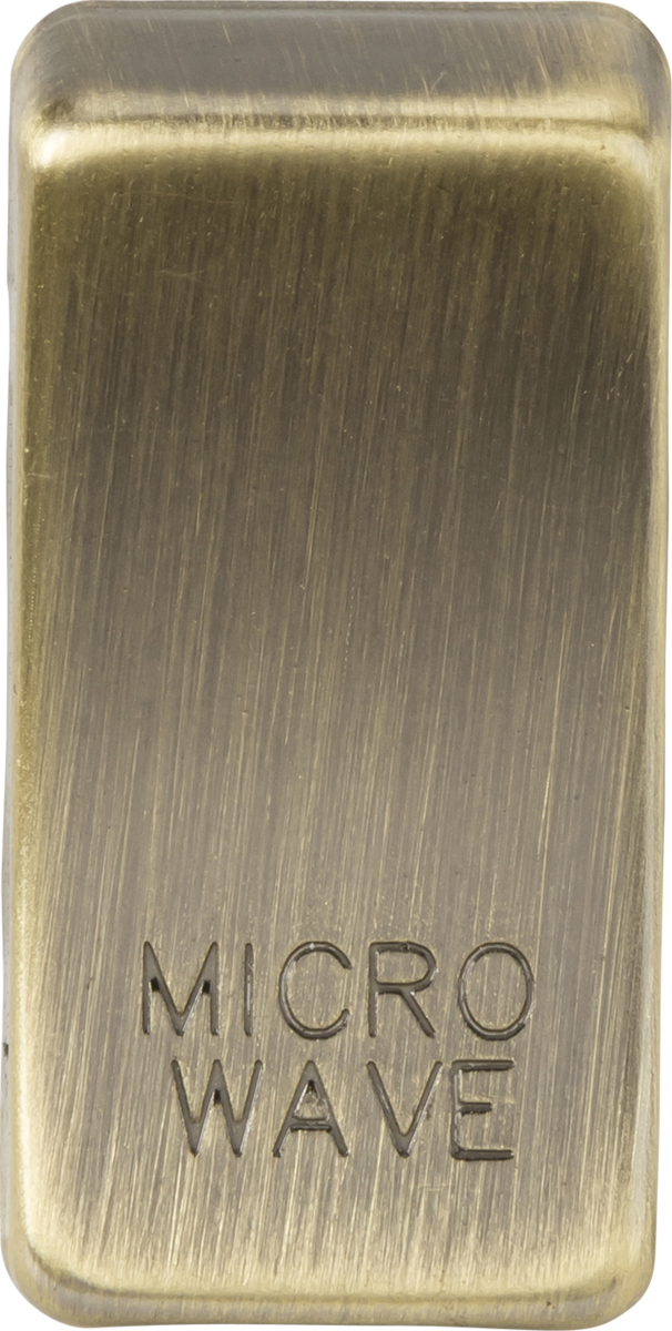 ML Accessories Switch Cover Marked MICROWAVE in Antique Brass