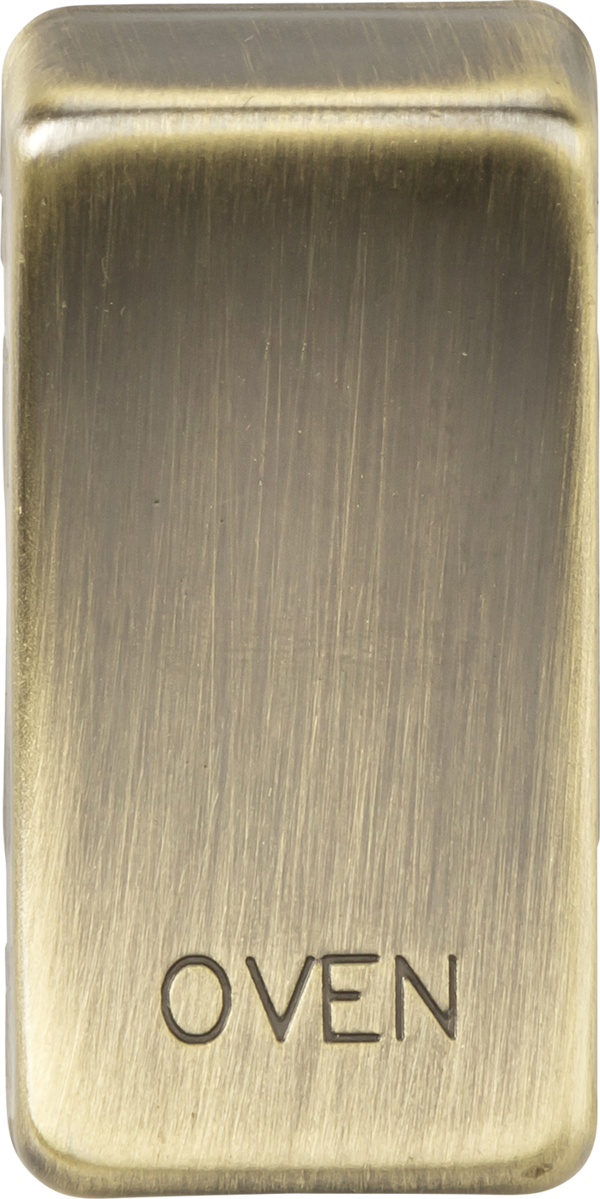 Switch Cover marked OVEN in Antique Brass