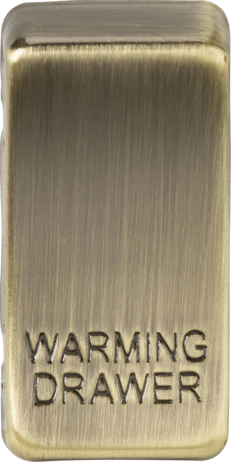 Switch Cover Marked WARMING DRAWER - Antique Brass