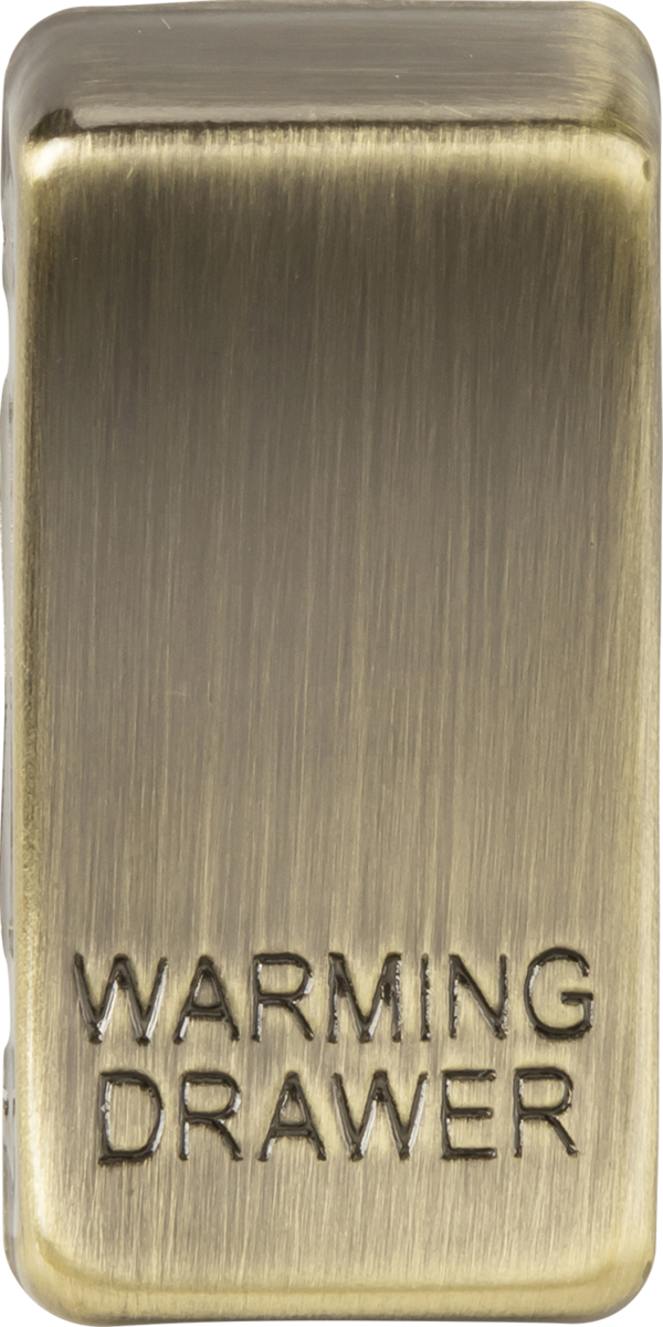 Switch Cover Marked WARMING DRAWER - Antique Brass