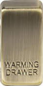 Switch Cover Marked WARMING DRAWER - Antique Brass