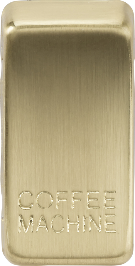 Switch cover marked COFFEE MACHINE in brushed brass