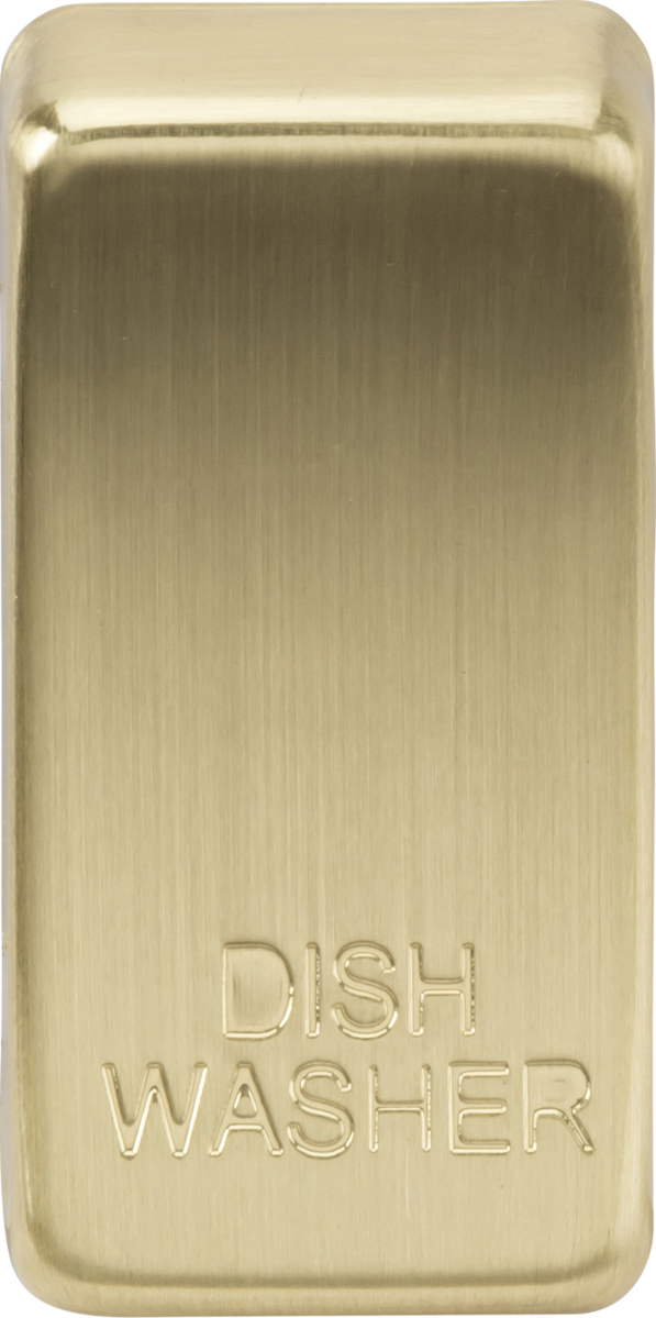 Brushed Brass Switch Cover marked DISHWASHER