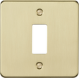 1G Flat Plate Grid Faceplate - Brushed Brass