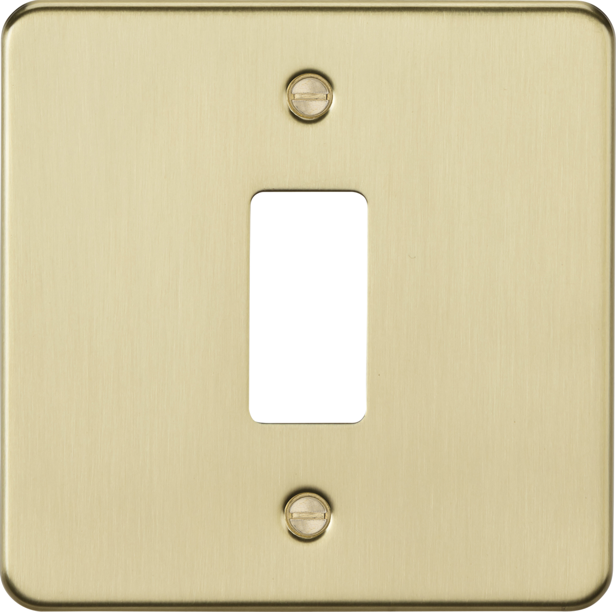 1G Flat Plate Grid Faceplate - Brushed Brass