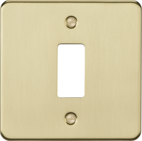 1G Flat Plate Grid Faceplate - Brushed Brass