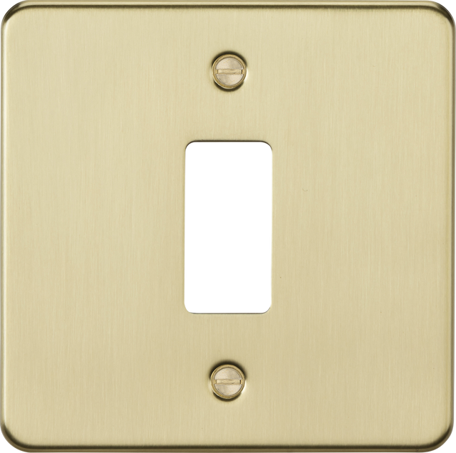 1G Flat Plate Grid Faceplate - Brushed Brass