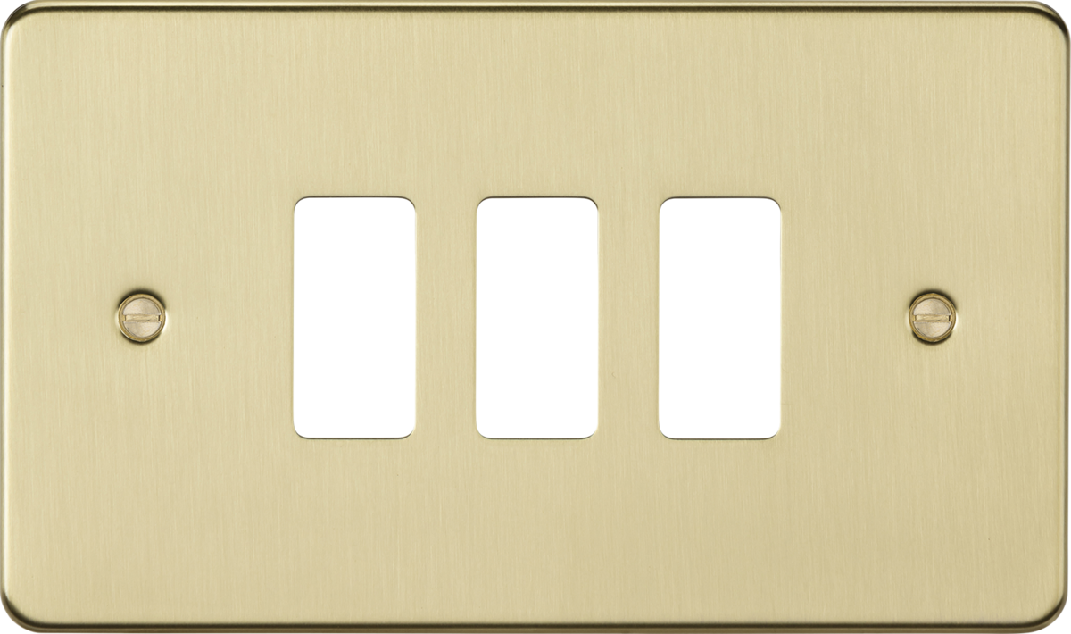 3G Flat Plate Grid Faceplate - Brushed Brass