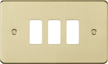3G Flat Plate Grid Faceplate - Brushed Brass