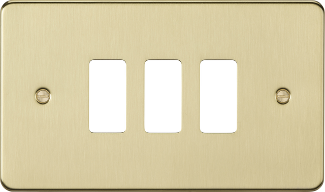 3G Flat Plate Grid Faceplate - Brushed Brass
