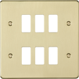 6G Grid Faceplate - Brushed Brass, Wiring Accessories