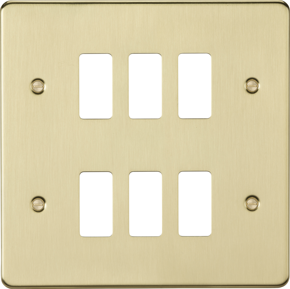6G Grid Faceplate - Brushed Brass, Wiring Accessories