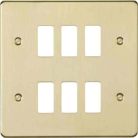 6G Grid Faceplate - Brushed Brass, Wiring Accessories