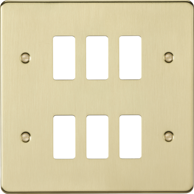 6G Grid Faceplate - Brushed Brass, Wiring Accessories