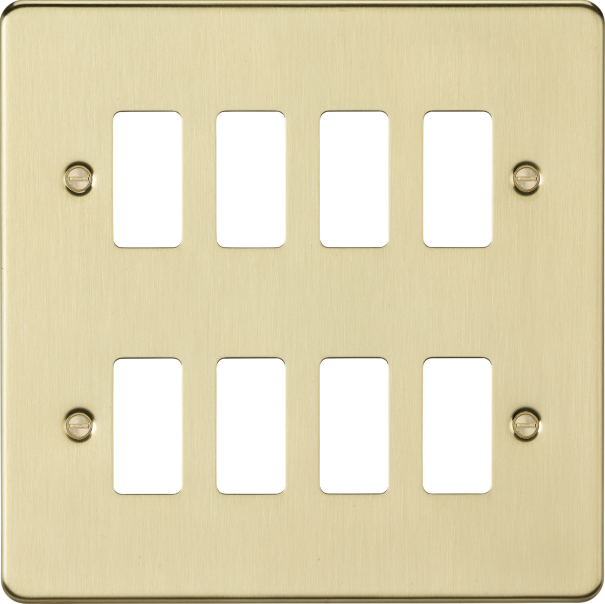 Brushed Brass 8G Grid Faceplate - ML Accessories