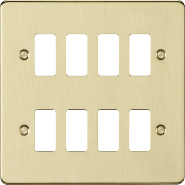 Brushed Brass 8G Grid Faceplate - ML Accessories