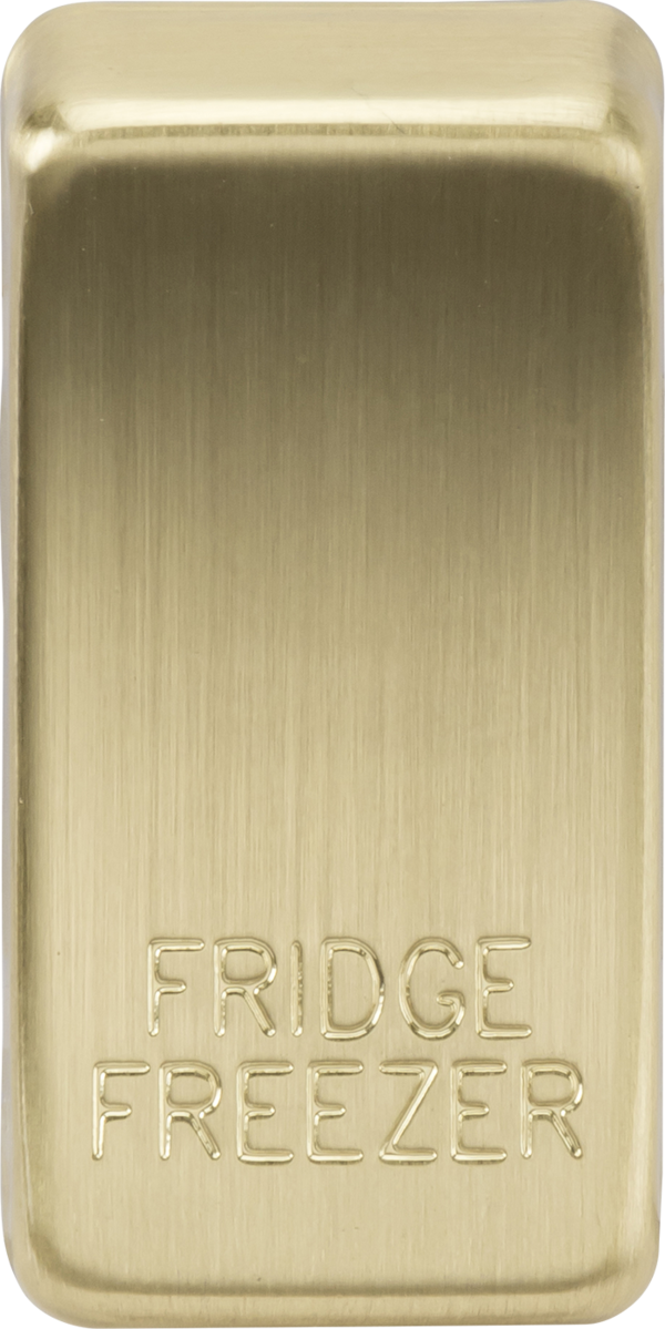 Switch Cover 'Marked FRIDGE FREEZER' - Brushed Brass