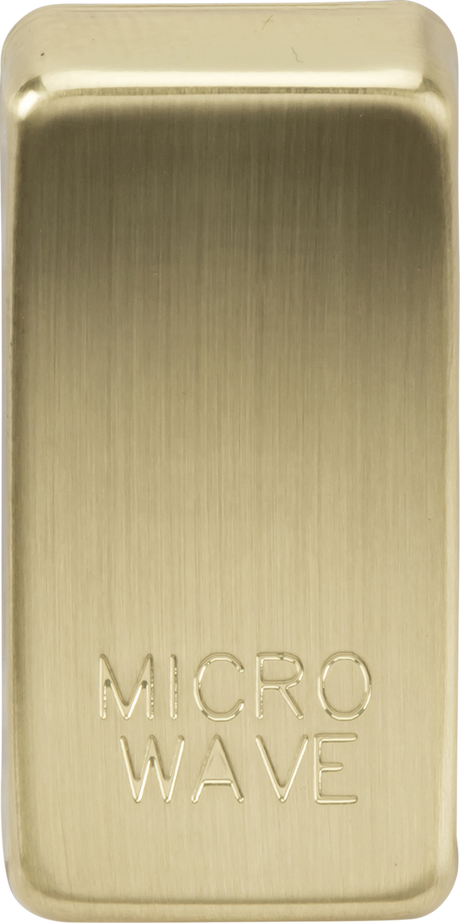 Switch Cover Marked 'Microwave' in Brushed Brass