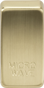 Switch Cover Marked 'Microwave' in Brushed Brass