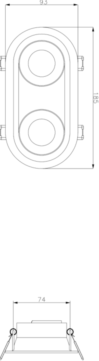 Dipa Twin Tilt Round Anti-Glare Downlight White Side View