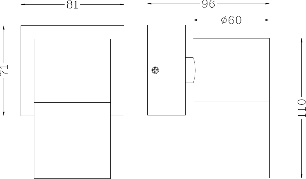Compact 230V IP54 GU10 Wall Light in White Finish