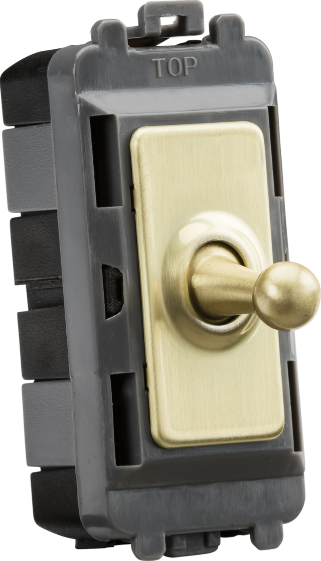 20AX Intermediate Grid Toggle Switch - Brushed Brass