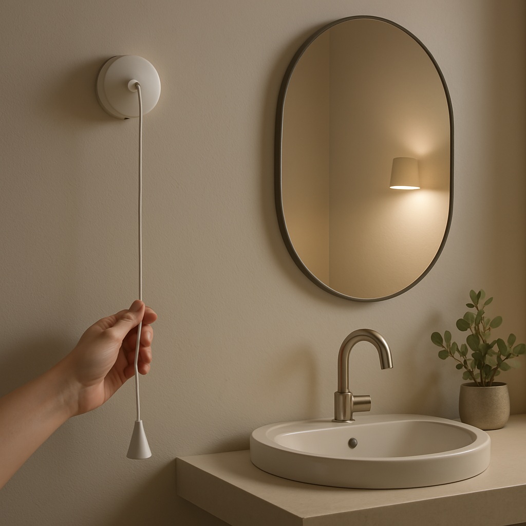 Knightsbridge: 8301MW, Matt White Trailing Edge Pull Cord Dimmer Switch, 1-Way, 10-150W Incandescent, 5-100W LED, 230V