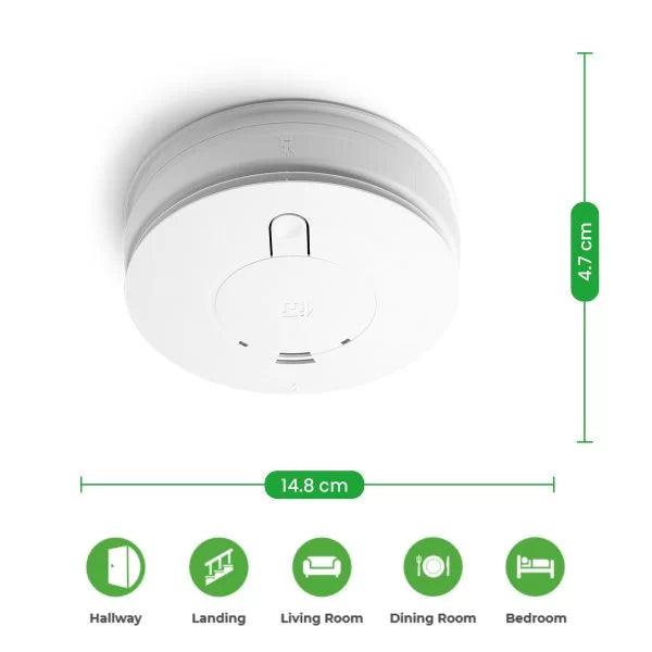 Aico Ei146e Optical Smoke Alarm – Mains Powered with Battery Backup – SKU: Ei146e