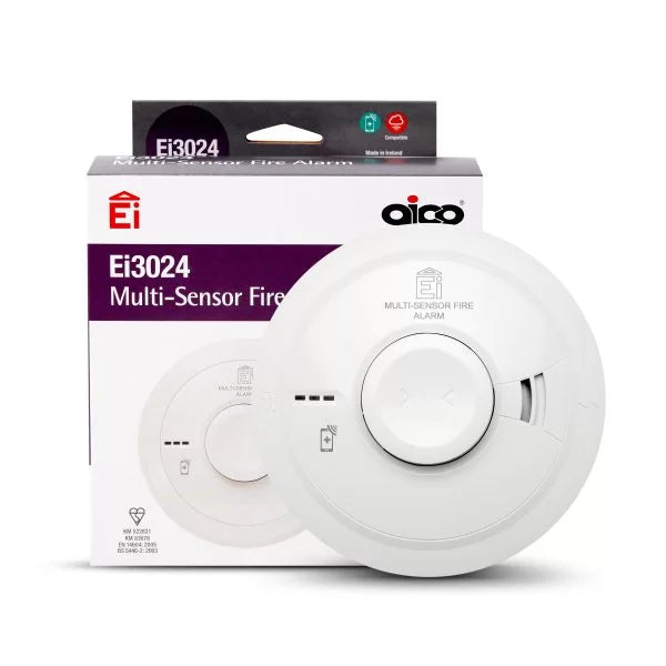 Aico Ei3024 Multi-Sensor Fire Alarm with Optical & Heat Detection – Ei3024, Ei3000MRF Compatible