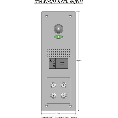 Aiphone GTN-4V/S/SS surface video panel