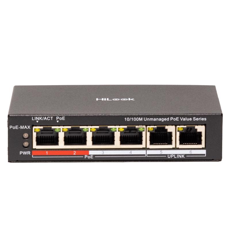 HiLook NS-0106P-45(B) 4 Port Fast Ethernet Unmanaged PoE Switch