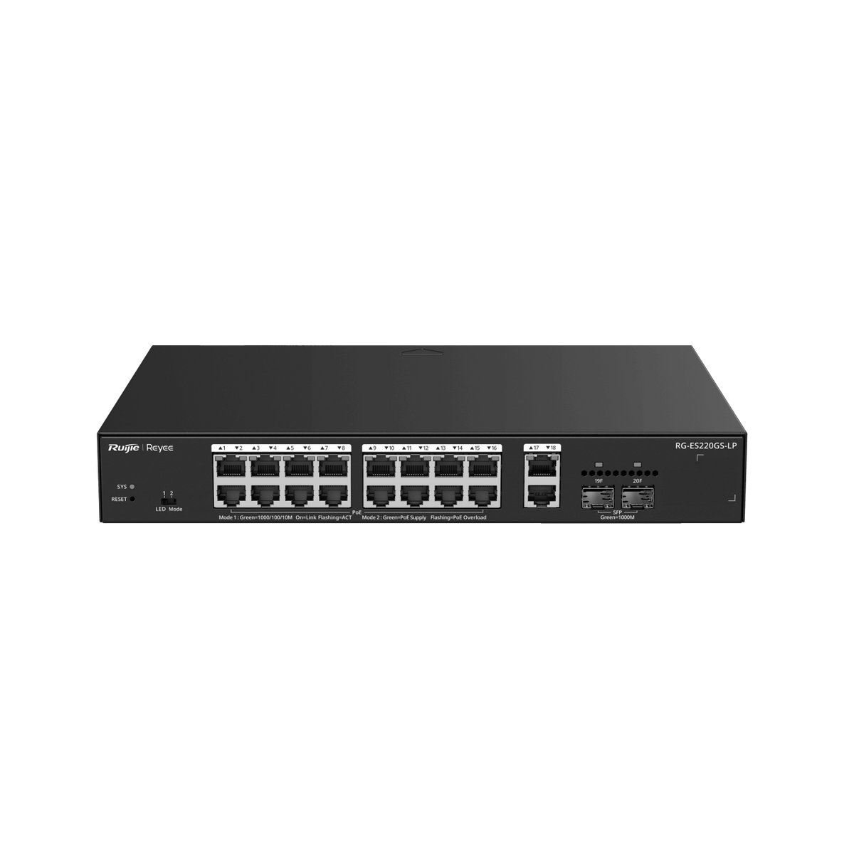 Ruijie RG-ES220GS-LP Gigabit Smart Cloud Managed PoE Switch